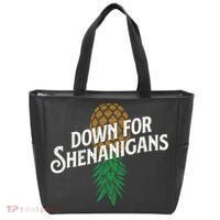 Down For Shenanigans Swinger Couple Upside Down Pineapple Tote Bag thumb 0