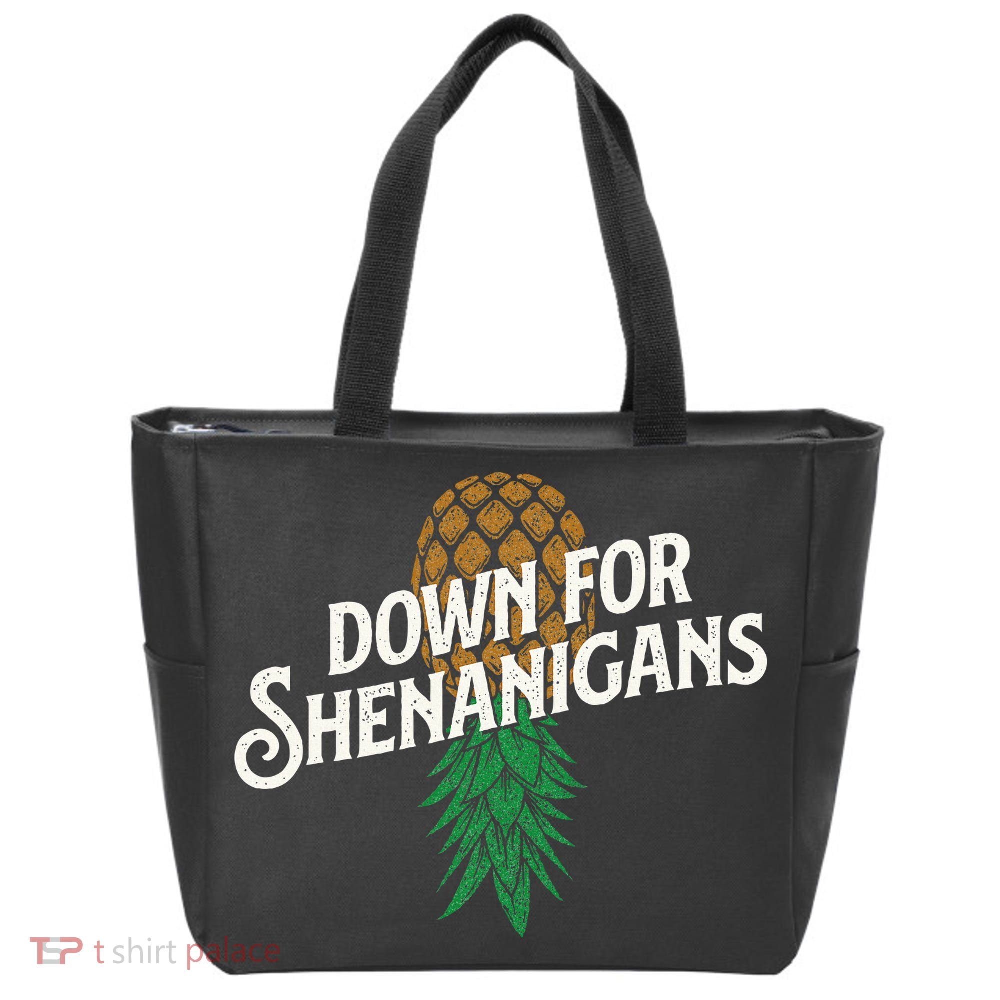 Down For Shenanigans Swinger Couple Upside Down Pineapple Tote Bag