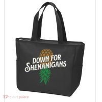 Down For Shenanigans Swinger Couple Upside Down Pineapple Tote Bag thumb 3