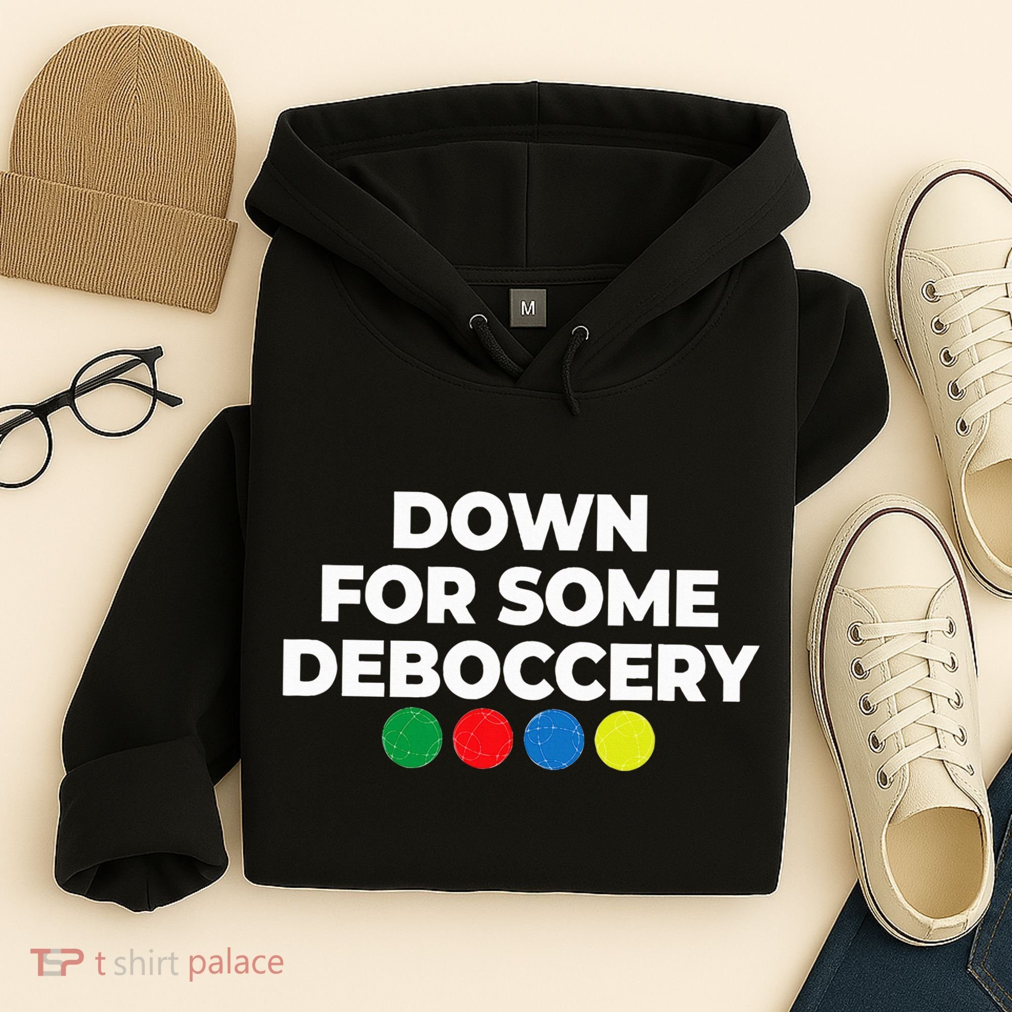 Down For Some Deboccery Funny Bocce Ball Player Fan Hoodie
