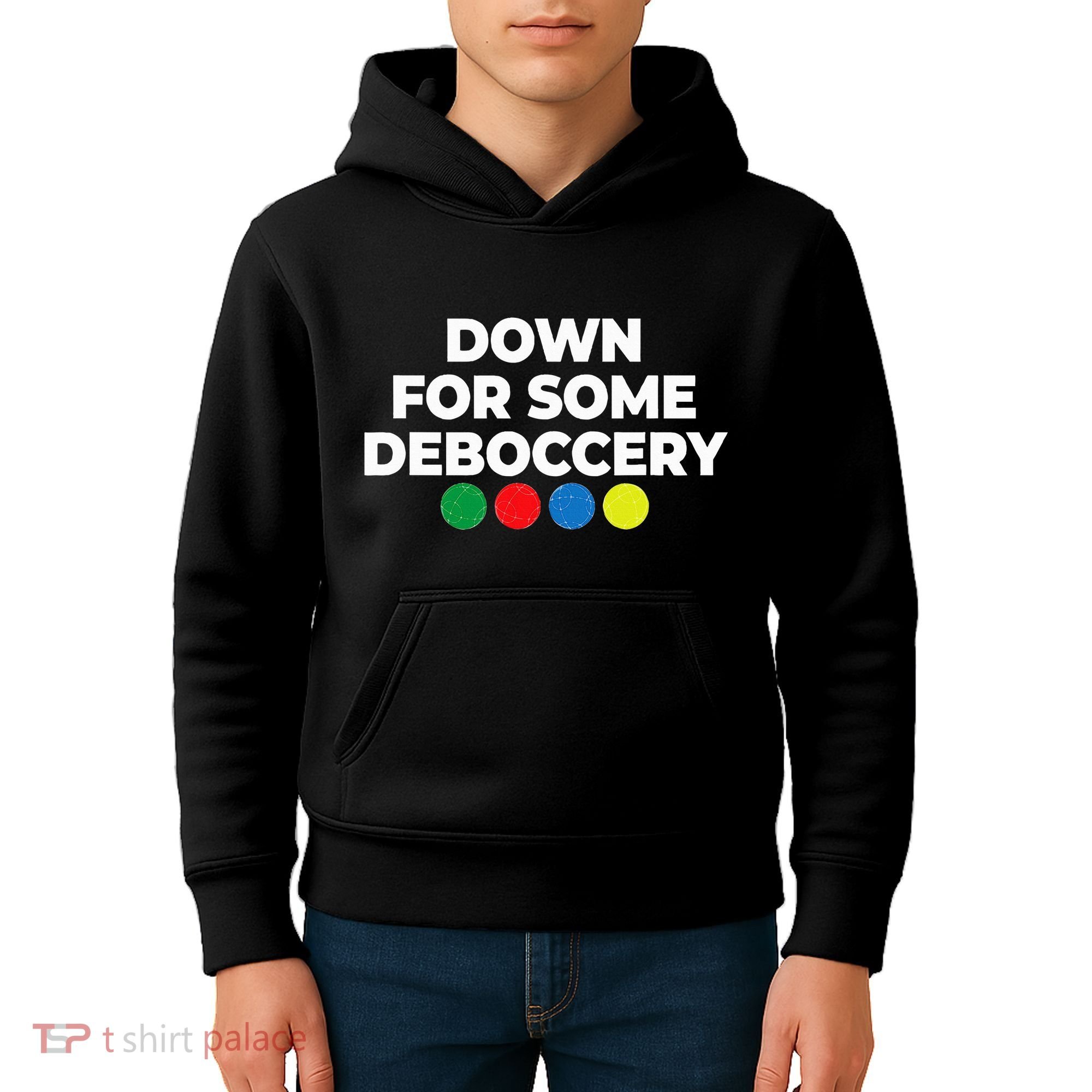 Down For Some Deboccery Funny Bocce Ball Player Fan Kids Hoodie