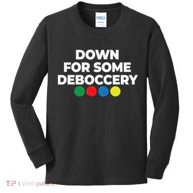 Down For Some Deboccery Funny Bocce Ball Player Fan Kids Long Sleeve Shirt