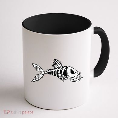 Dead Fish Skeleton Fishing Coffee Mug back