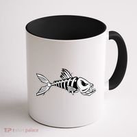 Dead Fish Skeleton Fishing Coffee Mug thumb 1