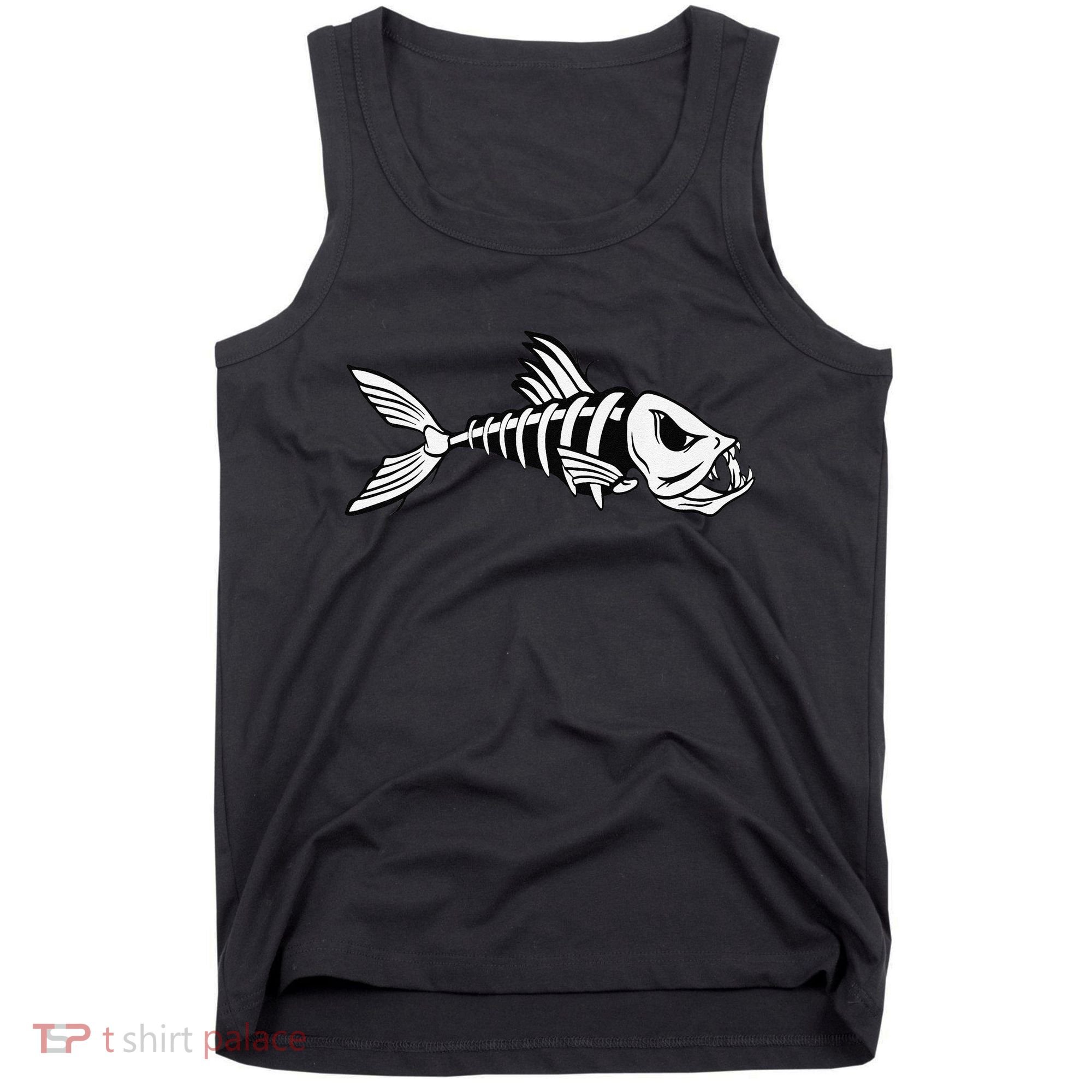 Dead Fish Skeleton Fishing Tank Top