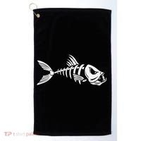 Dead Fish Skeleton Fishing Golf Towel thumb 0