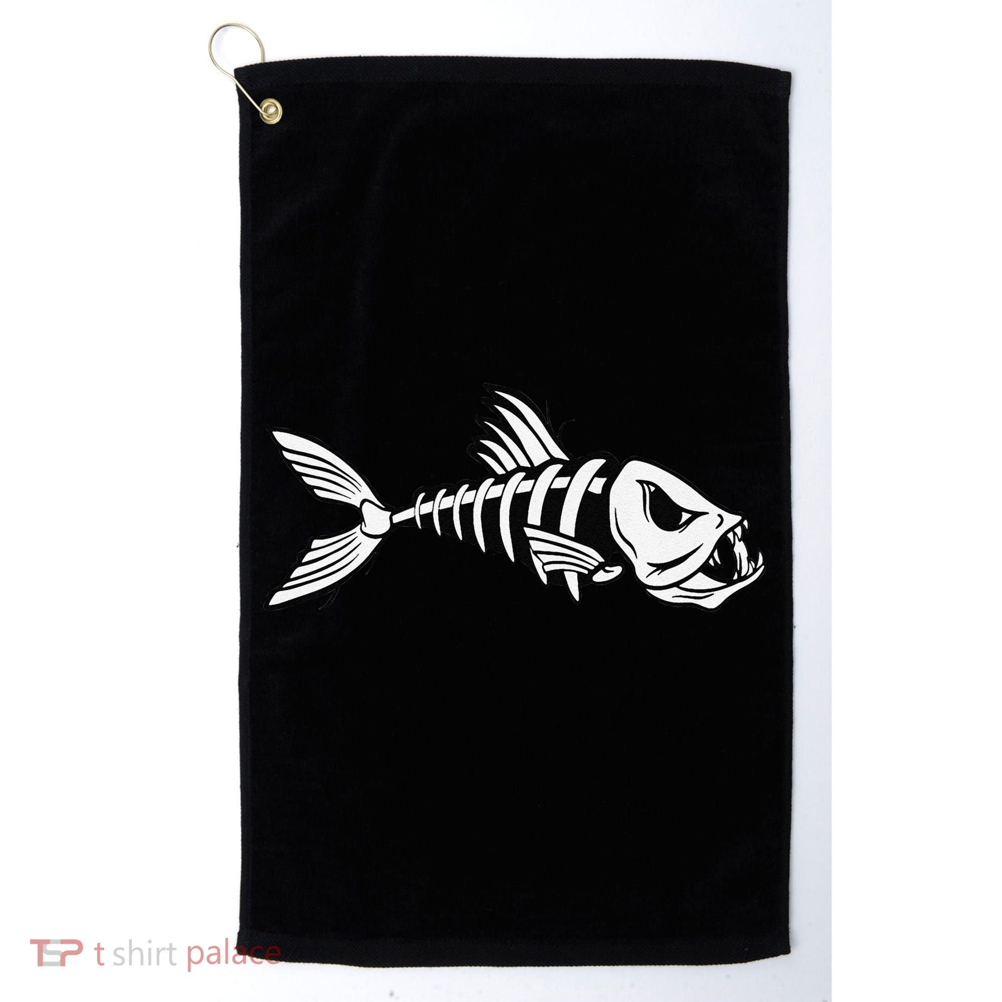 Dead Fish Skeleton Fishing Golf Towel