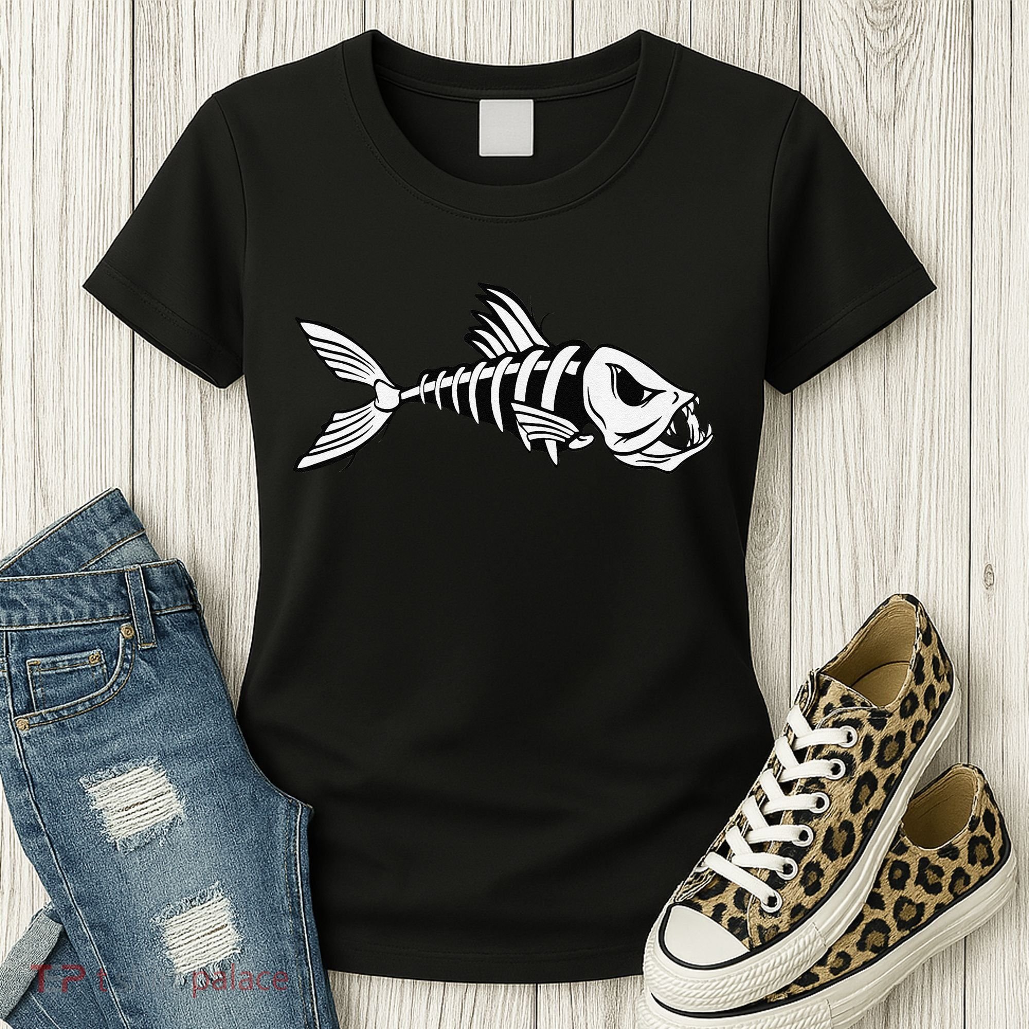 Dead Fish Skeleton Fishing Women's T-Shirt