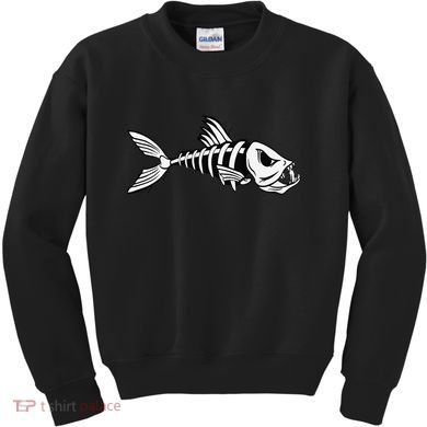Dead Fish Skeleton Fishing Kids Sweatshirt