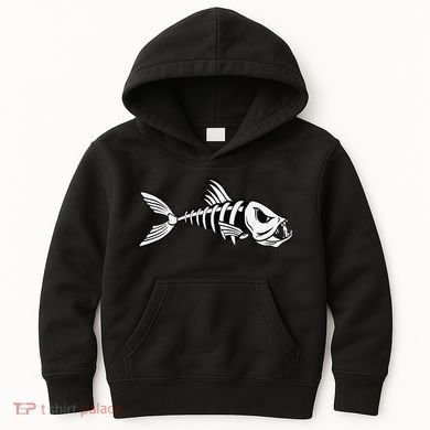 Dead Fish Skeleton Fishing Kids Hoodie