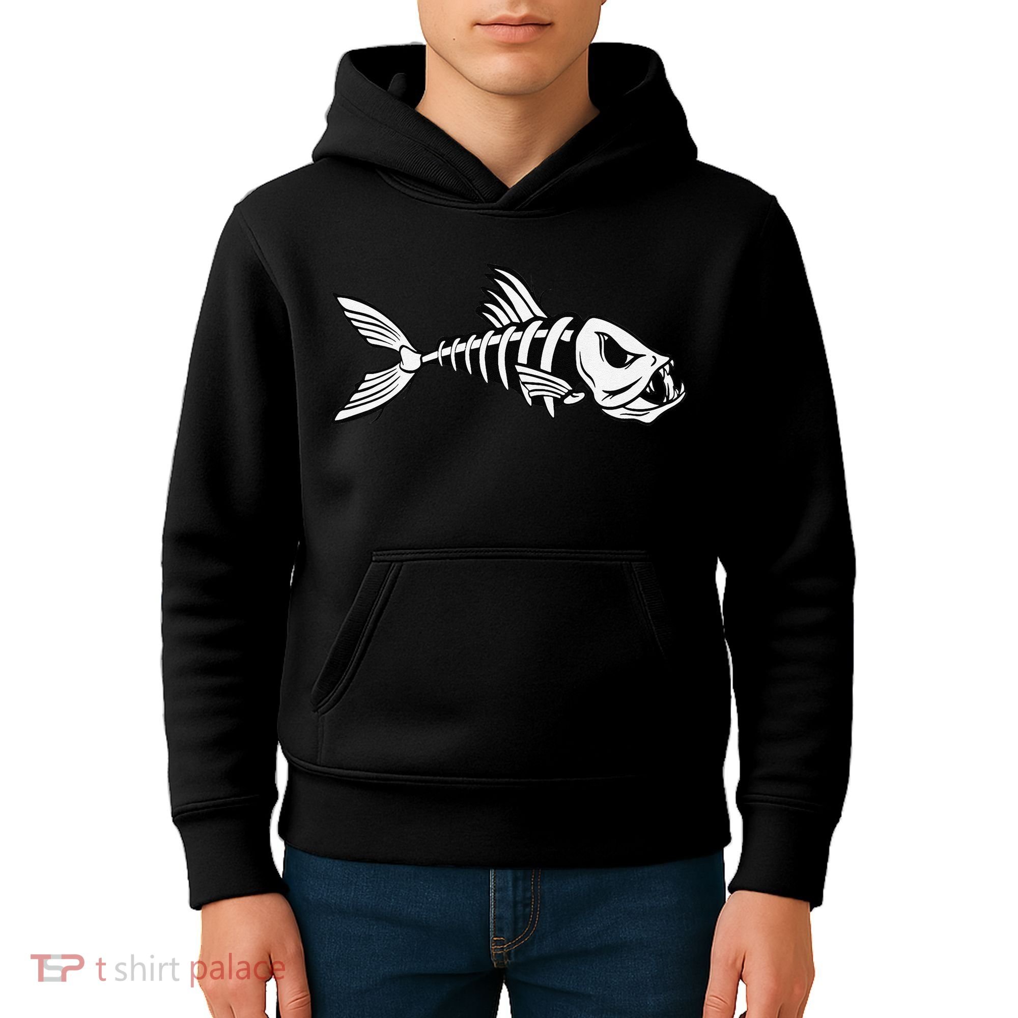 Dead Fish Skeleton Fishing Kids Hoodie