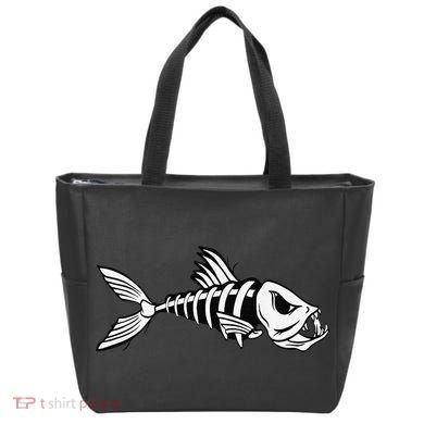 Dead Fish Skeleton Fishing Tote Bag