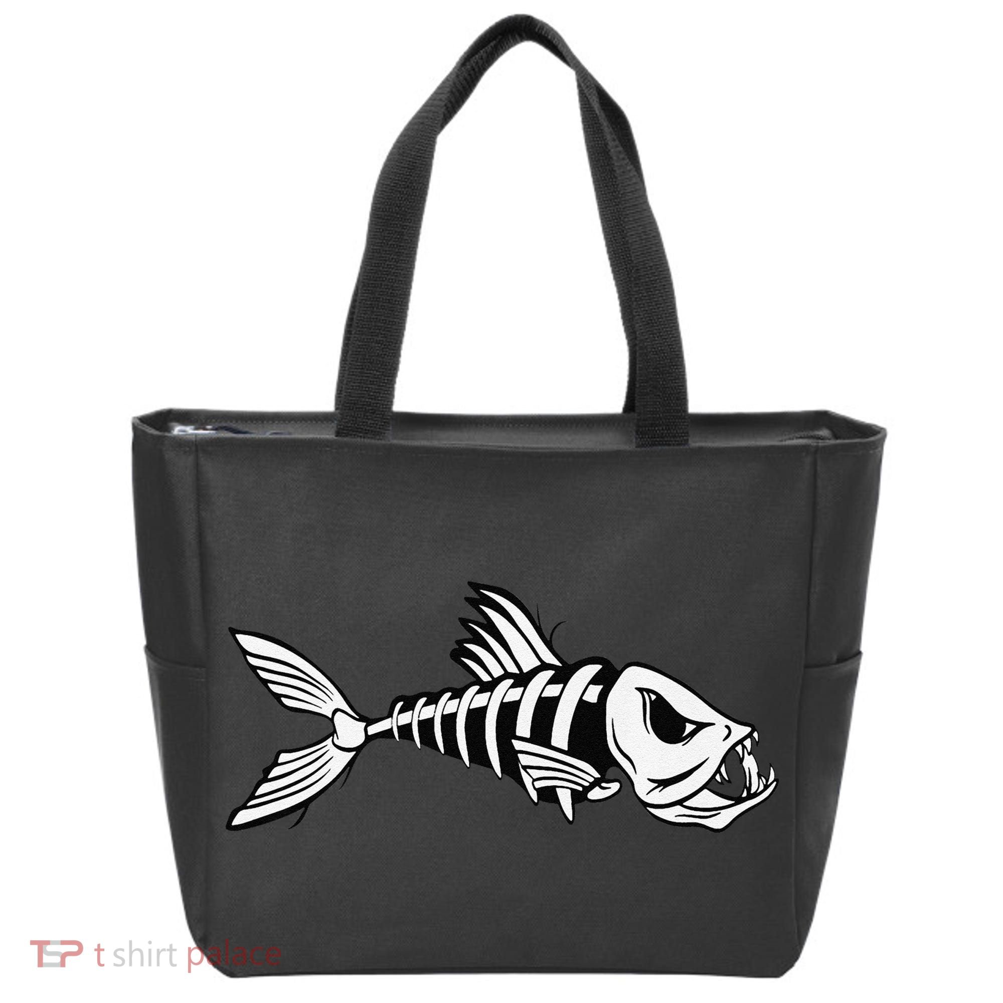 Dead Fish Skeleton Fishing Tote Bag