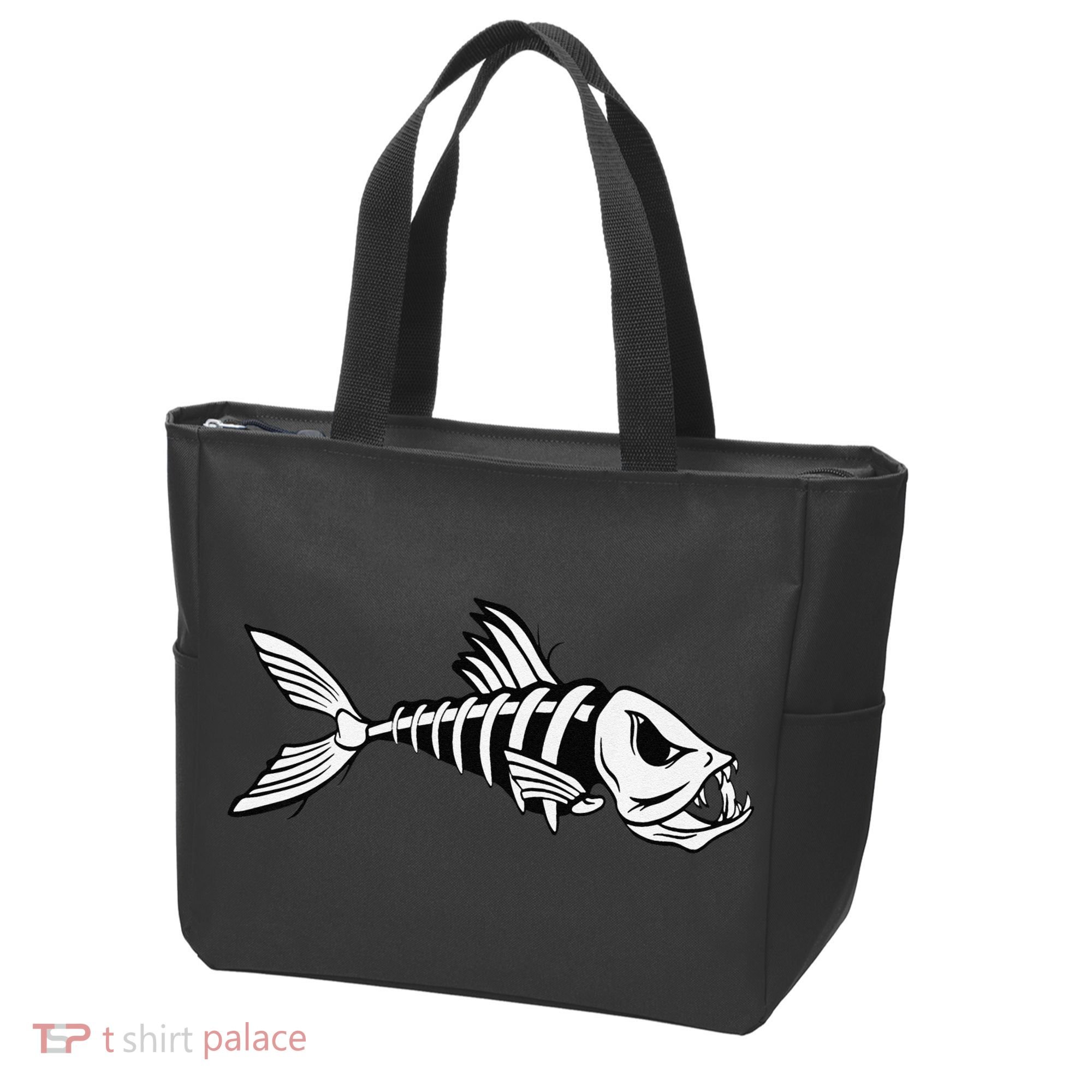 Dead Fish Skeleton Fishing Tote Bag
