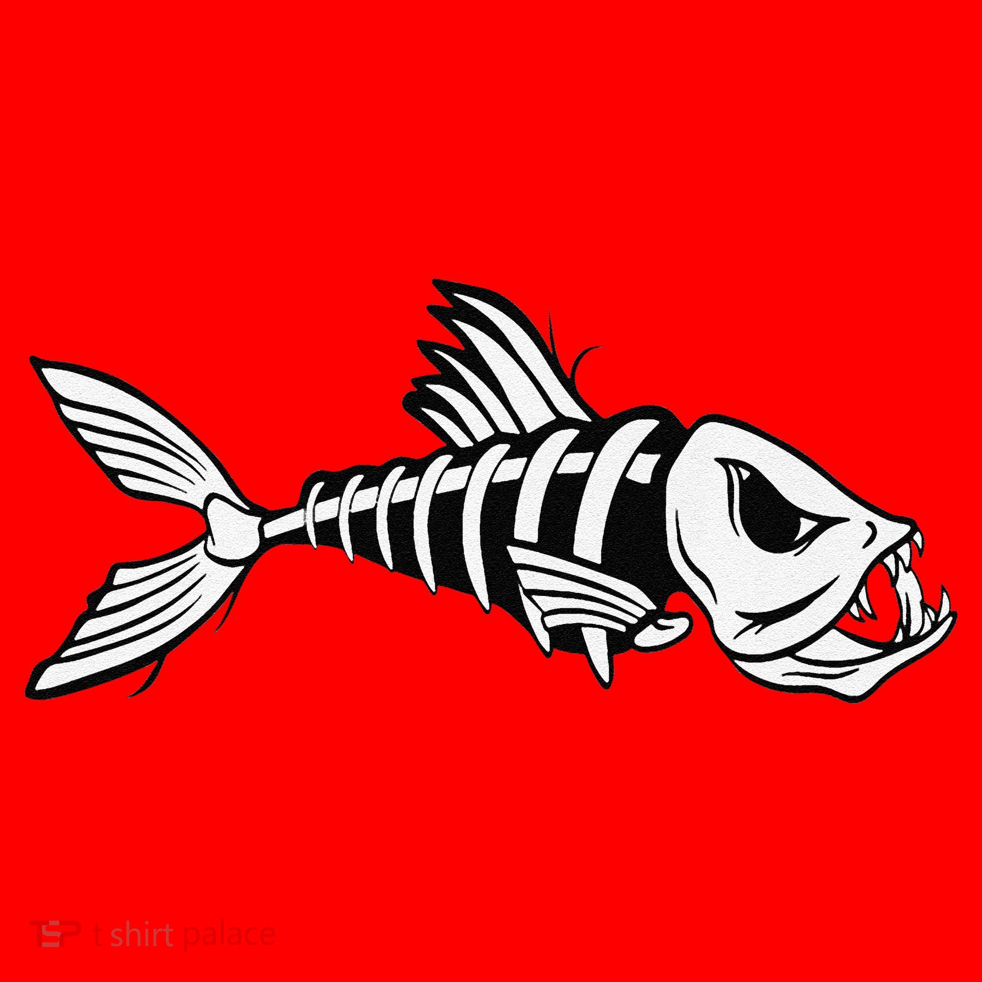 Dead Fish Skeleton Fishing Santa Hat