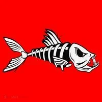 Dead Fish Skeleton Fishing Santa Hat thumb 1