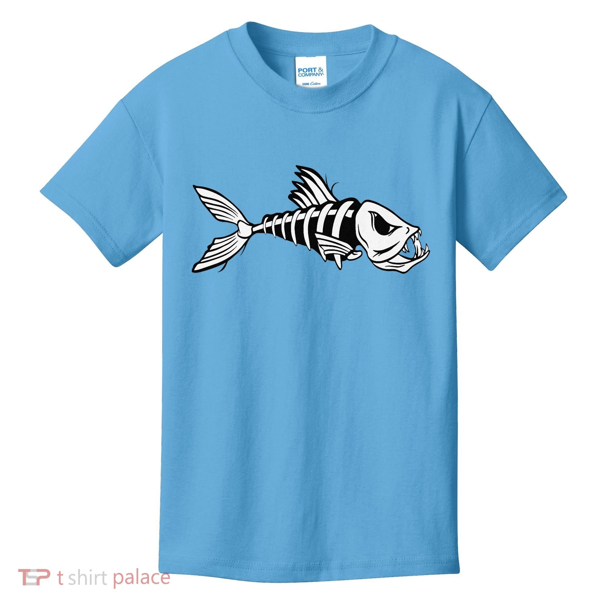 Dead Fish Skeleton Fishing Kids T-Shirt