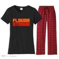 Distressed Florida Strong Women's Flannel Pajama Set thumb 0