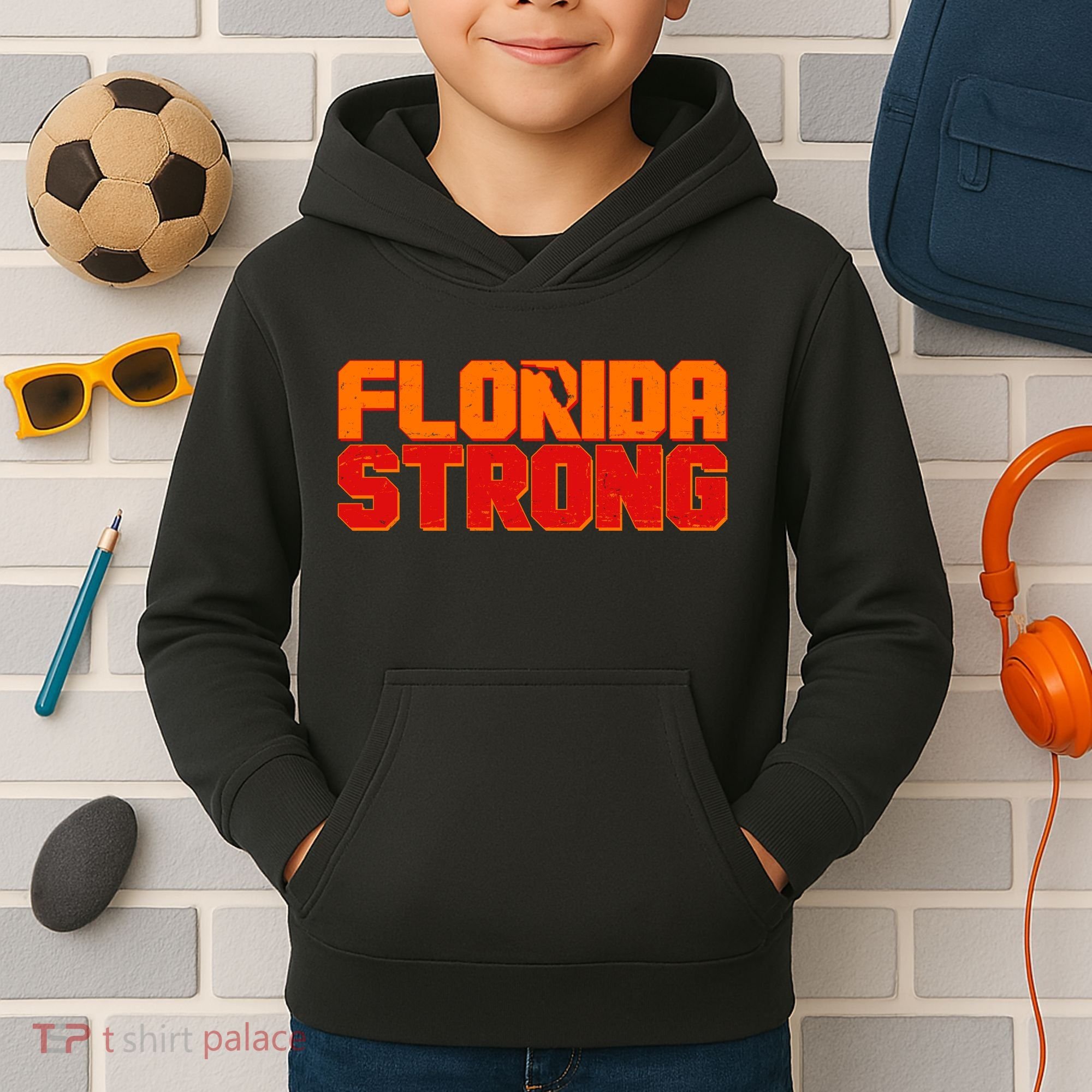 Distressed Florida Strong Kids Hoodie