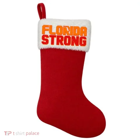 Distressed Florida Strong Christmas Stocking in the selected color