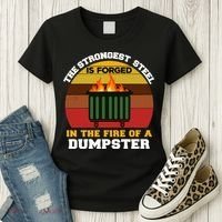 Dumpster Fire Strongest Steel Is Forged Dumpster Women's T-Shirt thumb 3