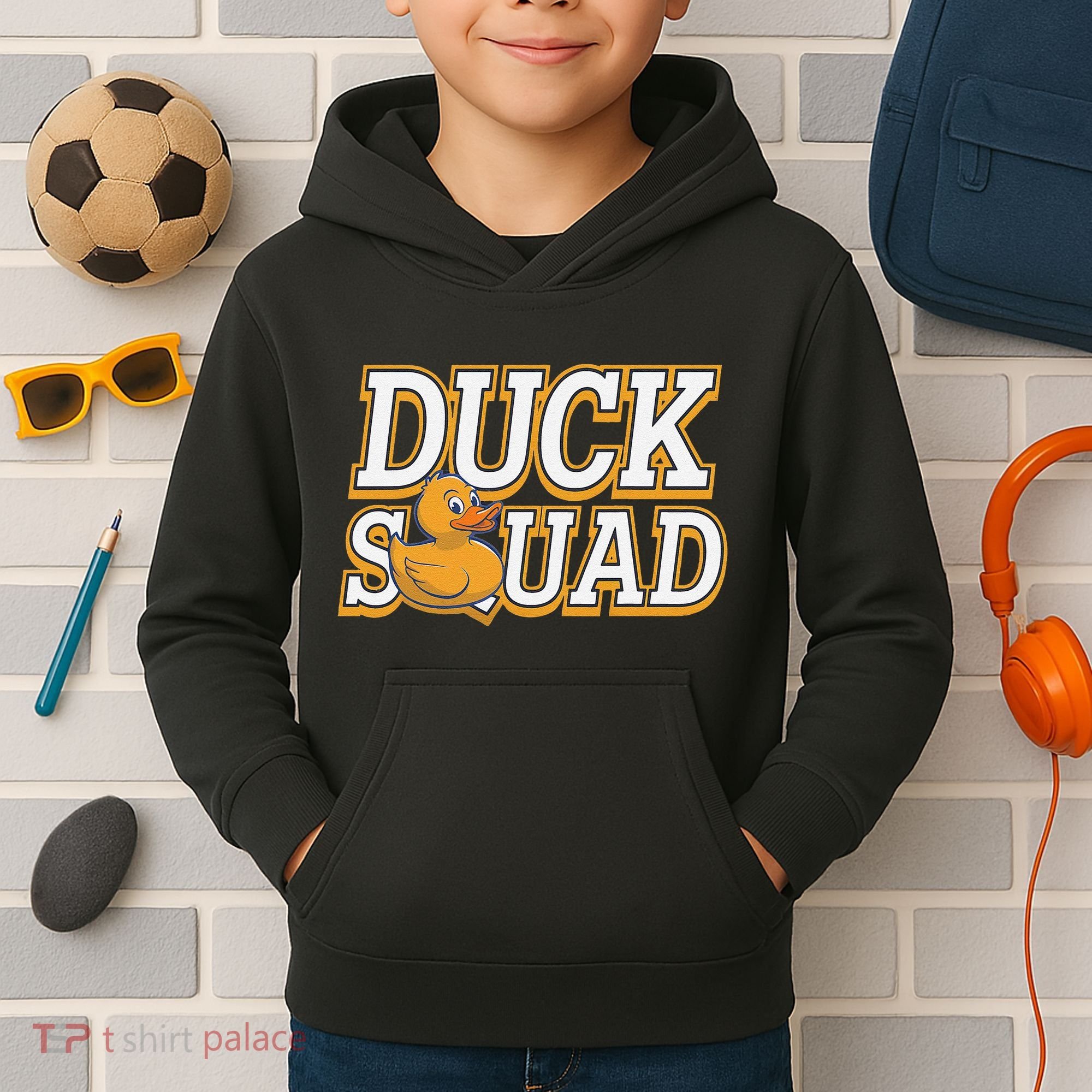 Ducky Family Squad Quacking Up Together Kids Hoodie