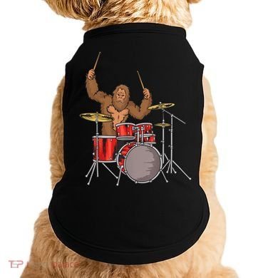 Drummer Funny Sasquatch Bigfoot Drumming Doggie Tank