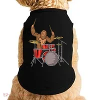 Drummer Funny Sasquatch Bigfoot Drumming Doggie Tank thumb 0