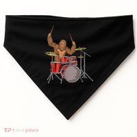 Drummer Funny Sasquatch Bigfoot Drumming USA-Made Doggie Bandana thumb 0