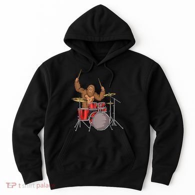 Drummer Funny Sasquatch Bigfoot Drumming Hoodie