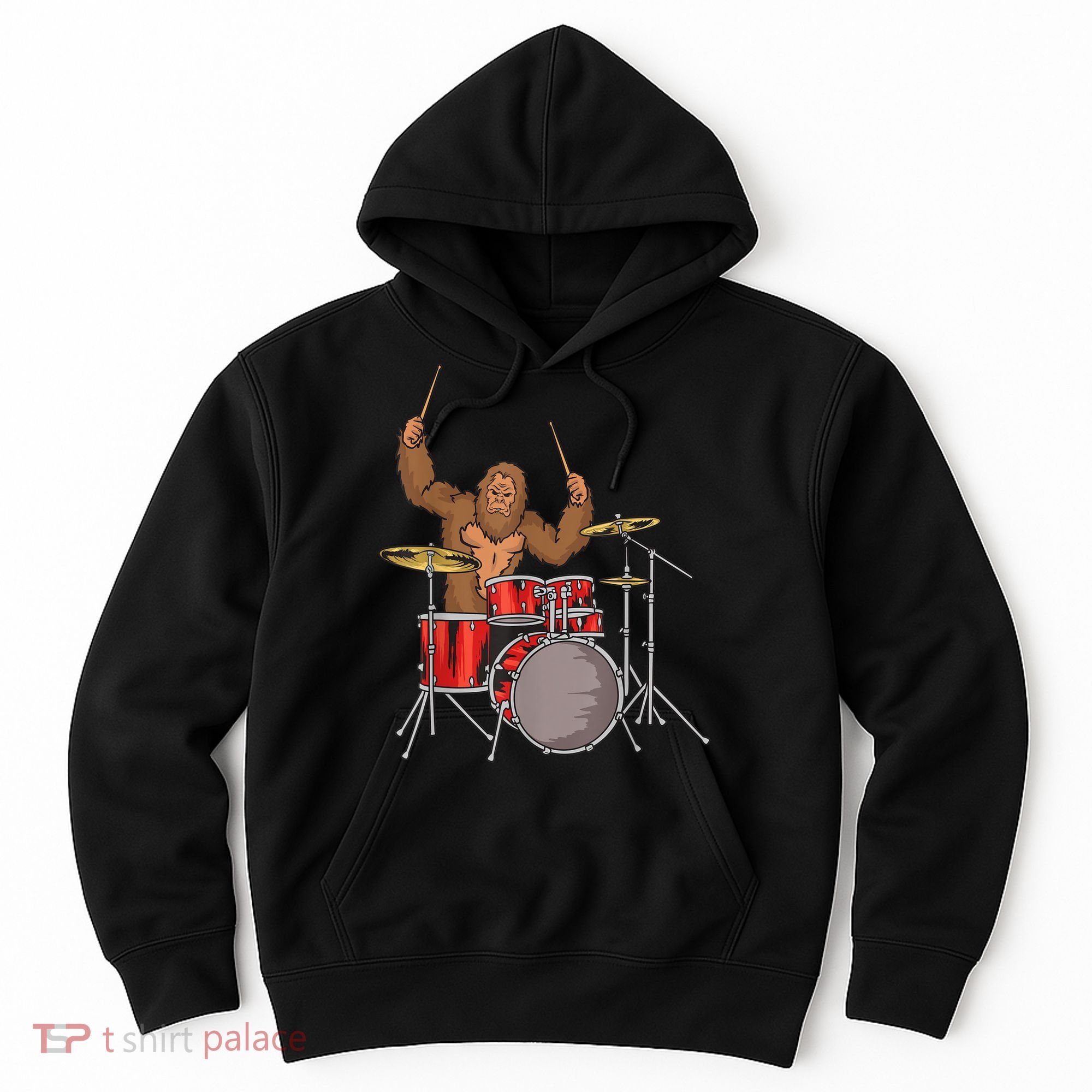 Drummer Funny Sasquatch Bigfoot Drumming Hoodie