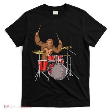 Drummer Funny Sasquatch Bigfoot Drumming T-Shirt