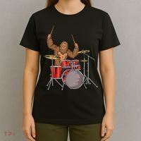 Drummer Funny Sasquatch Bigfoot Drumming T-Shirt thumb 4