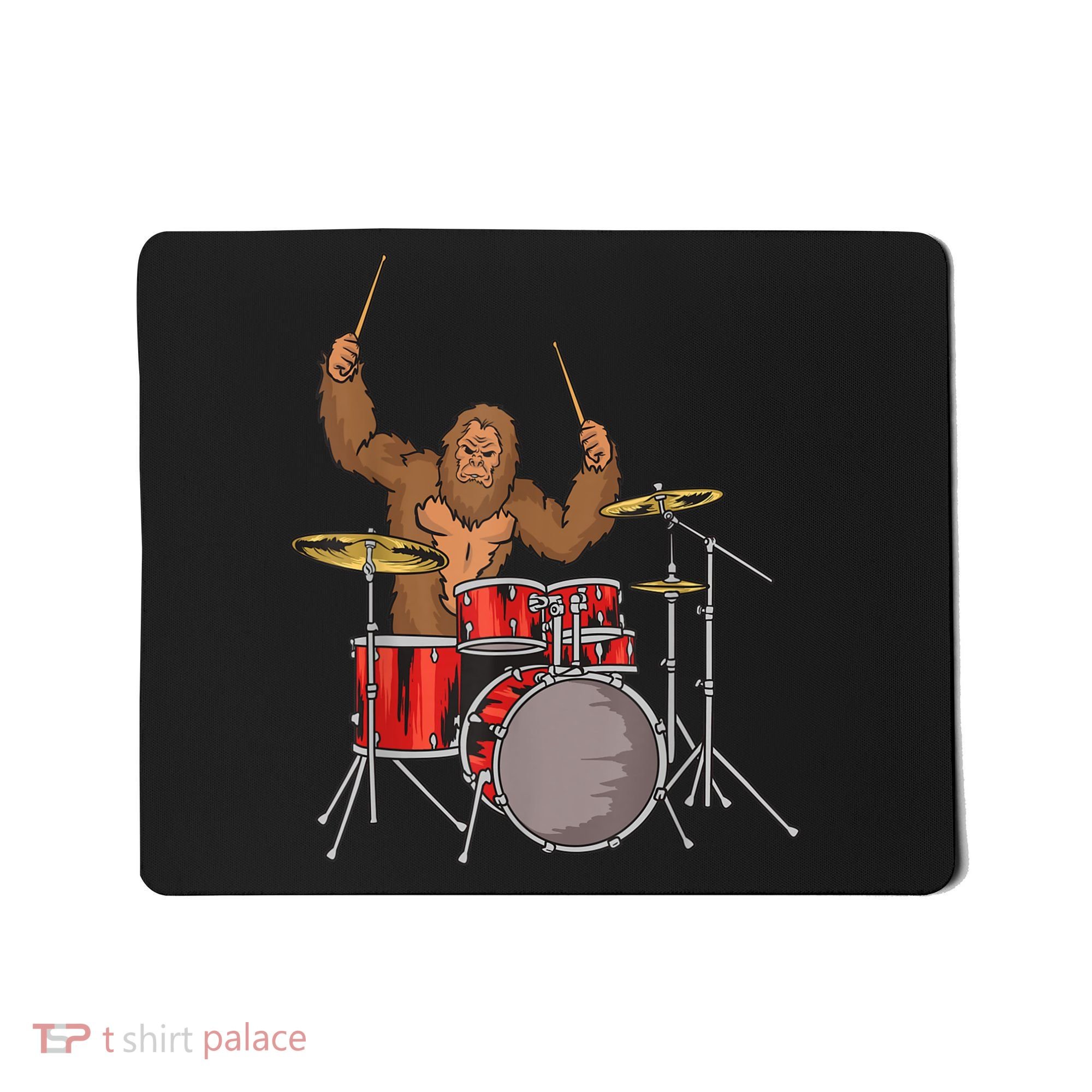 Drummer Funny Sasquatch Bigfoot Drumming Mousepad