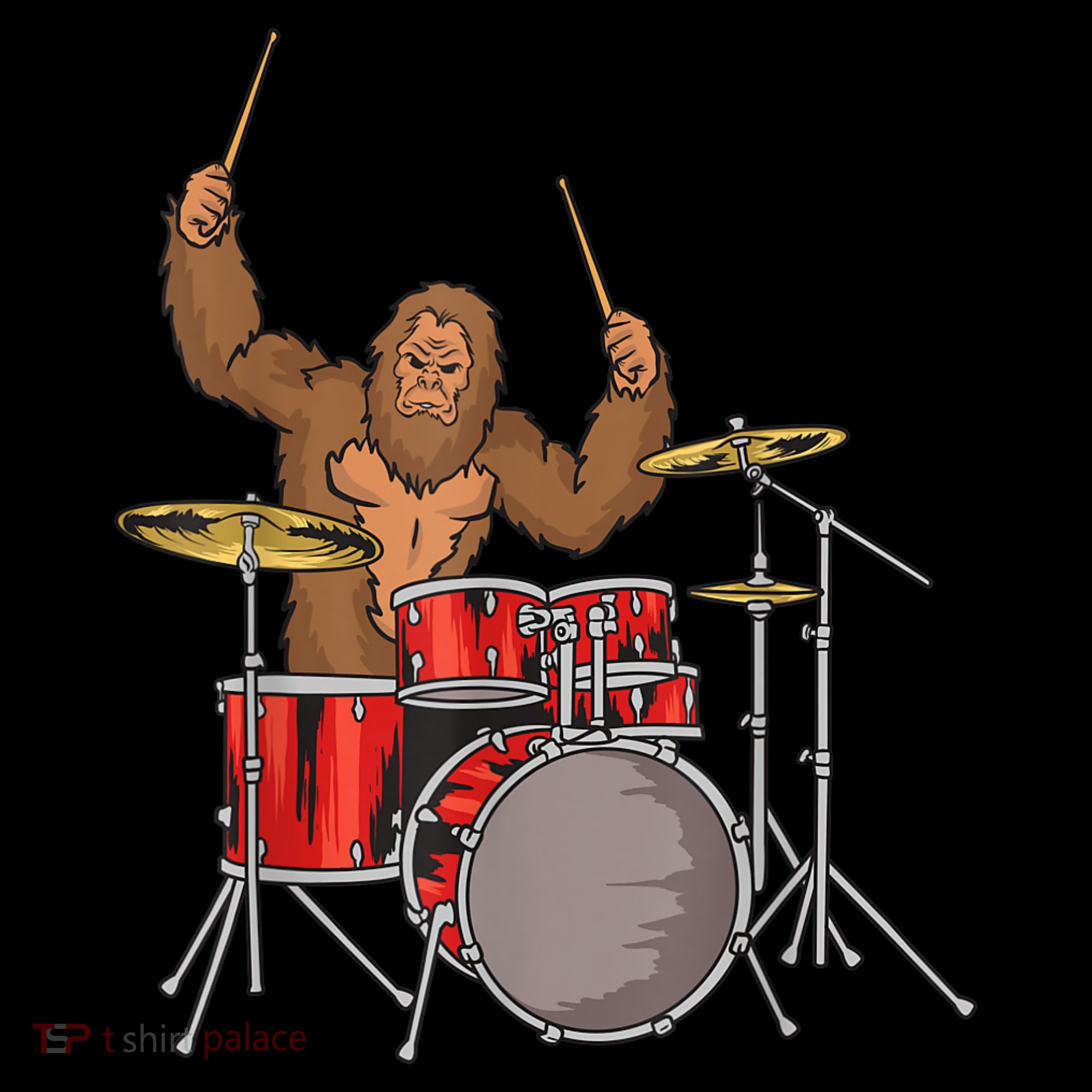 Drummer Funny Sasquatch Bigfoot Drumming Ornament