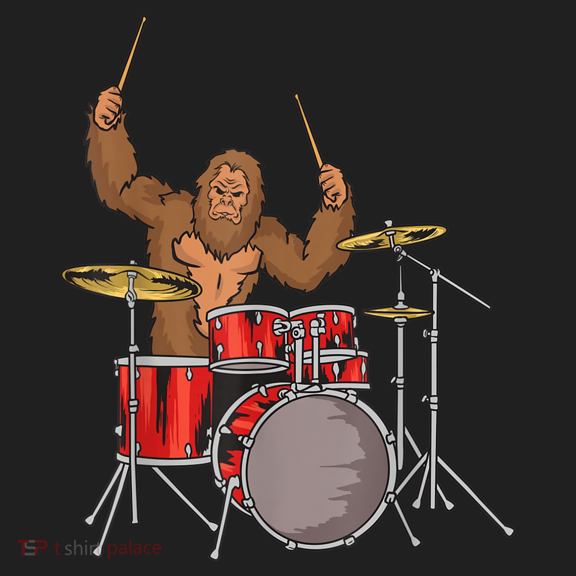 Drummer Funny Sasquatch Bigfoot Drumming Hat