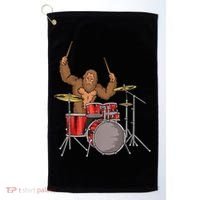 Drummer Funny Sasquatch Bigfoot Drumming Golf Towel thumb 0