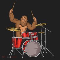 Drummer Funny Sasquatch Bigfoot Drumming Golf Towel thumb 3