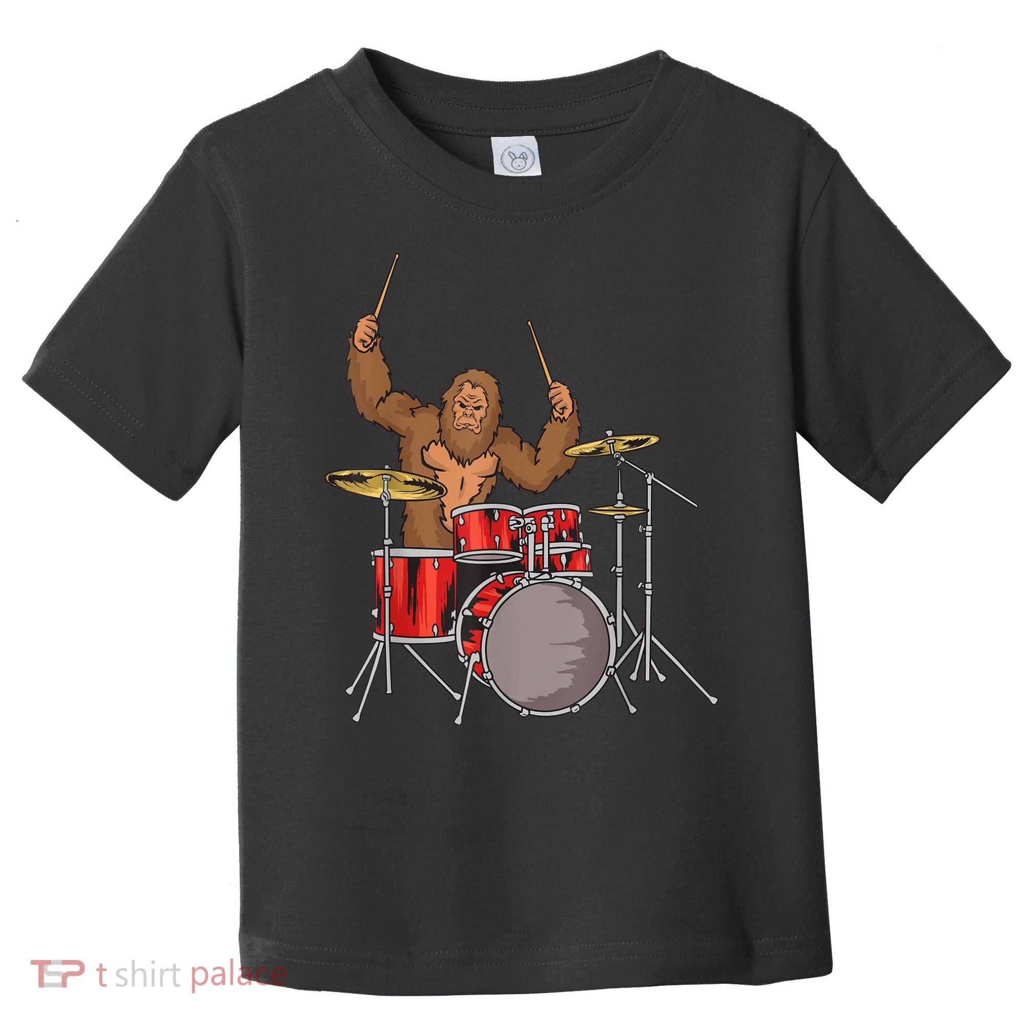 Drummer Funny Sasquatch Bigfoot Drumming Toddler T-Shirt
