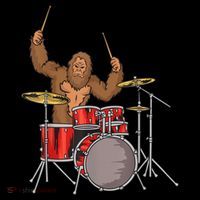 Drummer Funny Sasquatch Bigfoot Drumming Women's Long Sleeve Shirt thumb 2