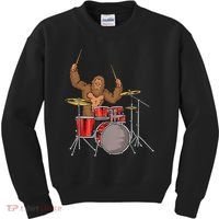 Drummer Funny Sasquatch Bigfoot Drumming Kids Sweatshirt thumb 0