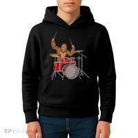 Drummer Funny Sasquatch Bigfoot Drumming Kids Hoodie thumb 4