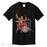 Drummer Funny Sasquatch Bigfoot Drumming Kids T-Shirt thumb 0