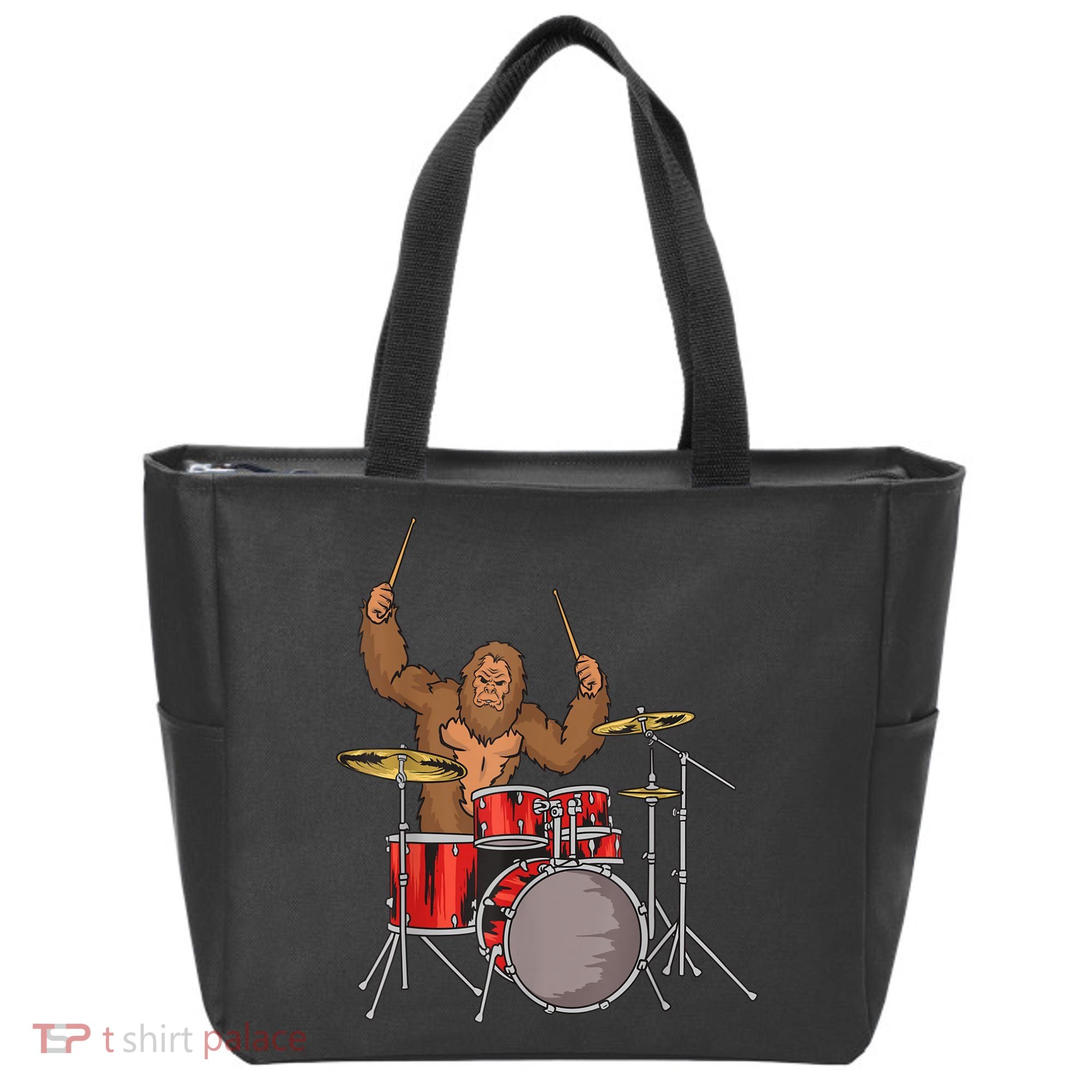 Drummer Funny Sasquatch Bigfoot Drumming Tote Bag