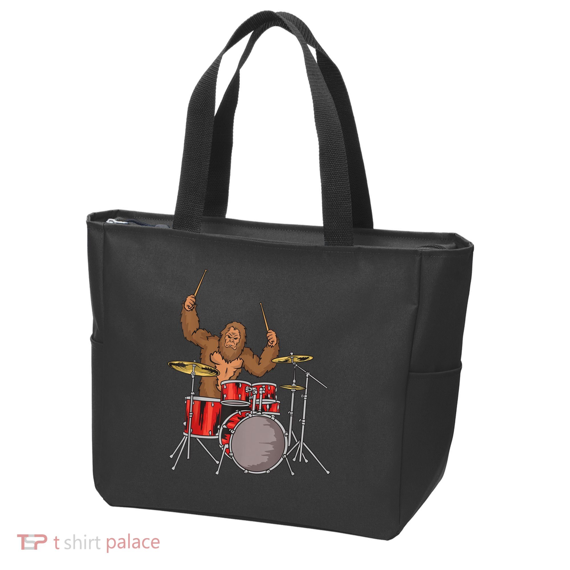 Drummer Funny Sasquatch Bigfoot Drumming Tote Bag