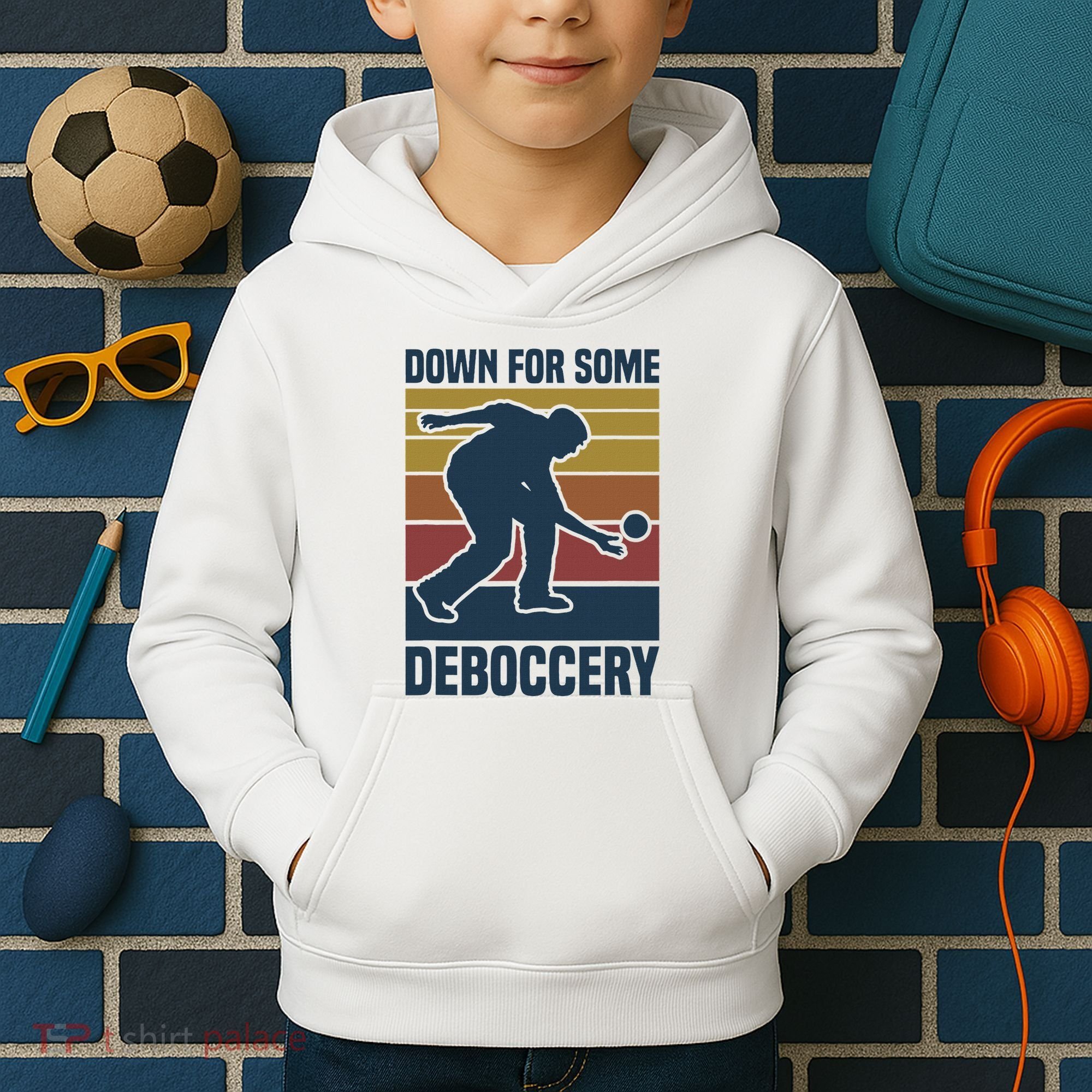 Down For Some Deboccery Bocce Ball Player Bocce Ball Kids Hoodie