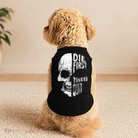 Die First Then Quit Skull Quote Doggie Tank thumb 2