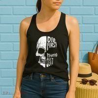 Die First Then Quit Skull Quote Women's Tank Top thumb 2