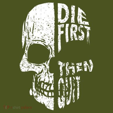 Die First Then Quit Skull Quote Women's Perfect Tri Rocker Tank