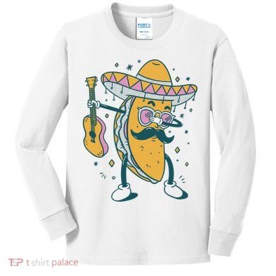 Dabbing Fiesta Taco Kids Long Sleeve Shirt
